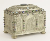 Lot 15 - A Continental silver casket