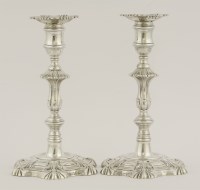 Lot 35 - A pair of Victorian silver candlesticks