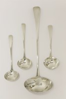 Lot 37 - A collection of four George III silver old english pattern serving pieces