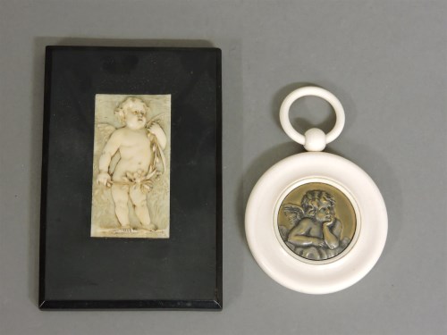 Lot 1096 - A 19th century ivory plaque