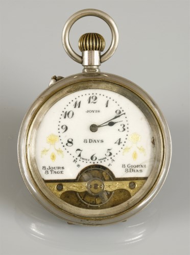 Lot 1064 - A base metal open faced pocket watch