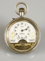 Lot 1064 - A base metal open faced pocket watch