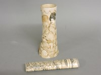 Lot 1097 - A Japanese carved tusk