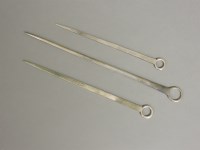 Lot 1128 - Two George III silver meat skewers