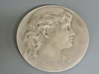 Lot 1356 - A Burmantofts faience pottery roundel