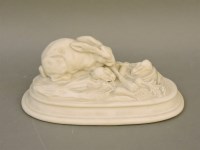Lot 1201 - A Copeland parian ware figure of a rabbit