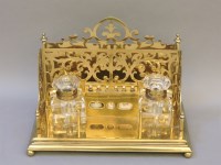 Lot 1406 - A Victorian brass inkstand