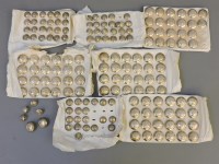 Lot 1107 - Ninety-six large and seventy-two small silver plated uniform dress buttons