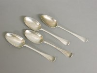 Lot 1161 - Four George II/III silver Hanoverian spoons