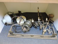 Lot 1379 - Various brass light fittings