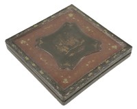 Lot 1642 - A late 19th century unusual Canton lacquer shawl box