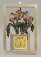 Lot 274 - An Art Deco silver-plated wall clock