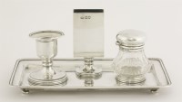 Lot 143 - An Edwardian silver inkstand