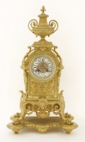 Lot 300 - A French gilt bronze mantel clock