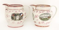 Lot 3 - Two large Sunderland lustre Jugs