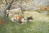 Lot 191 - Henry William Banks Davis (1833-1914)
'SUNNY HOURS'
Signed and dated 1896 l.l.