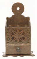 Lot 126 - An unusual painted pine candlebox