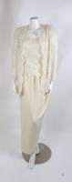 Lot 281 - A Bellville Sassoon cream beaded evening outfit