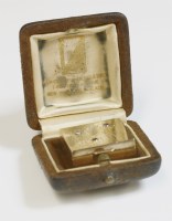 Lot 410 - A cased sapphire and diamond hinged box
