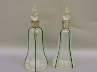Lot 270 - A pair of Liberty style glass decanters