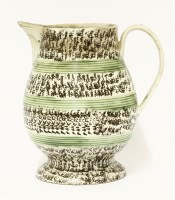 Lot 10 - A creamware large pedestal Jug