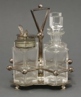 Lot 46 - A silver plated four piece cruet