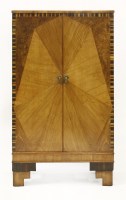 Lot 222 - An Art Deco walnut and rosewood strung cabinet