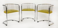 Lot 555 - Three Italian tubular chrome chairs