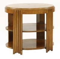 Lot 170 - An Art Deco oval walnut table