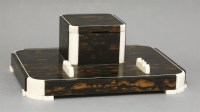 Lot 123 - An Art Deco coromandel and ivory-mounted deskstand
