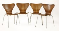 Lot 533 - Four teak 'Ant' chairs