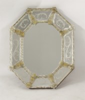 Lot 536 - A Venetian multiglass octagonal mirror