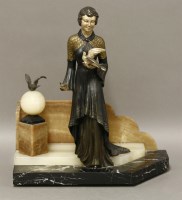 Lot 98 - An Art Deco marble and onyx table display