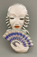 Lot 227 - A Goldscheider pottery wall mask