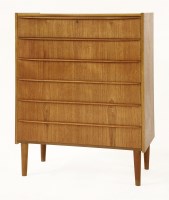 Lot 398 - A Danish teak chest of five drawers