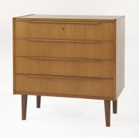 Lot 401 - A Danish teak four-drawer chest