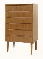 Lot 421 - A six-drawer teak chest