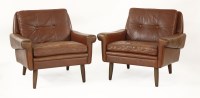 Lot 432 - A pair of lounge armchairs
