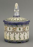 Lot 84 - A Royal Doulton Burslem 'Old Nod' lustre pot and cover