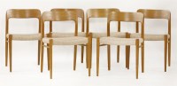 Lot 417 - Six teak dining chairs