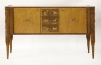 Lot 394 - An Italian walnut and bird's-eye maple sideboard