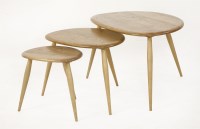 Lot 598 - An Ercol nest of three 'Pebble' tables