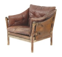 Lot 458 - A mahogany and leather 'Ilona' armchair