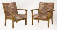 Lot 459 - A pair of oak armchairs