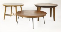 Lot 461 - Three Danish walnut and teak coffee tables