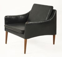 Lot 465 - A Danish black leather armchair