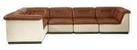 Lot 609 - A Danish leather modular five-part suite