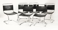 Lot 505 - Six chrome and leather cantilever chairs