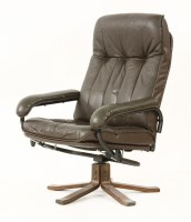 Lot 630 - A Danish 'Unico' brown leather lounger