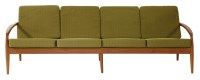 Lot 473 - A teak four-seater settee